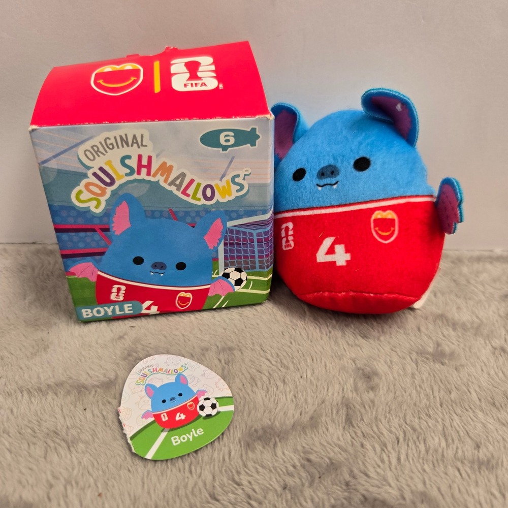 McDonalds Squishmallows Boyle the Bat FIFA World Cup 26 Plush Toy with Box